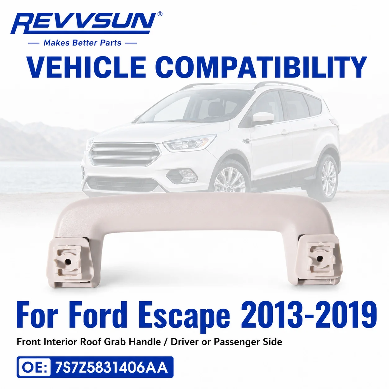 Interior Roof Grab Handle Assist Pull Handle Front Left Right For Ford Escape 2013-2019 Driver Passenger Side 7S7Z5831406AA