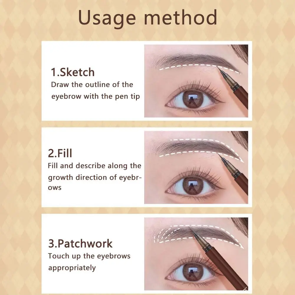 Crayon à sourcils liquide pour femmes, outils de maquillage imperméables longue durée, Eyeliner, 2 pièces