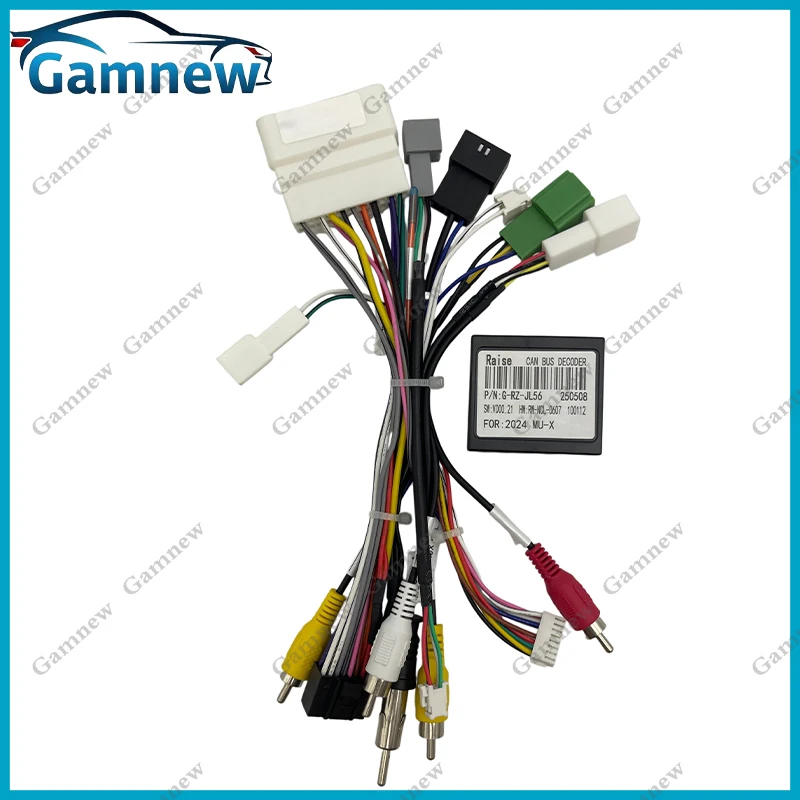 Gamnew Car 16pin Wiring Harness Adapter Canbus Box Decoder Android Radio Power Cable For Isuzu D-MAX MU-X 2020+