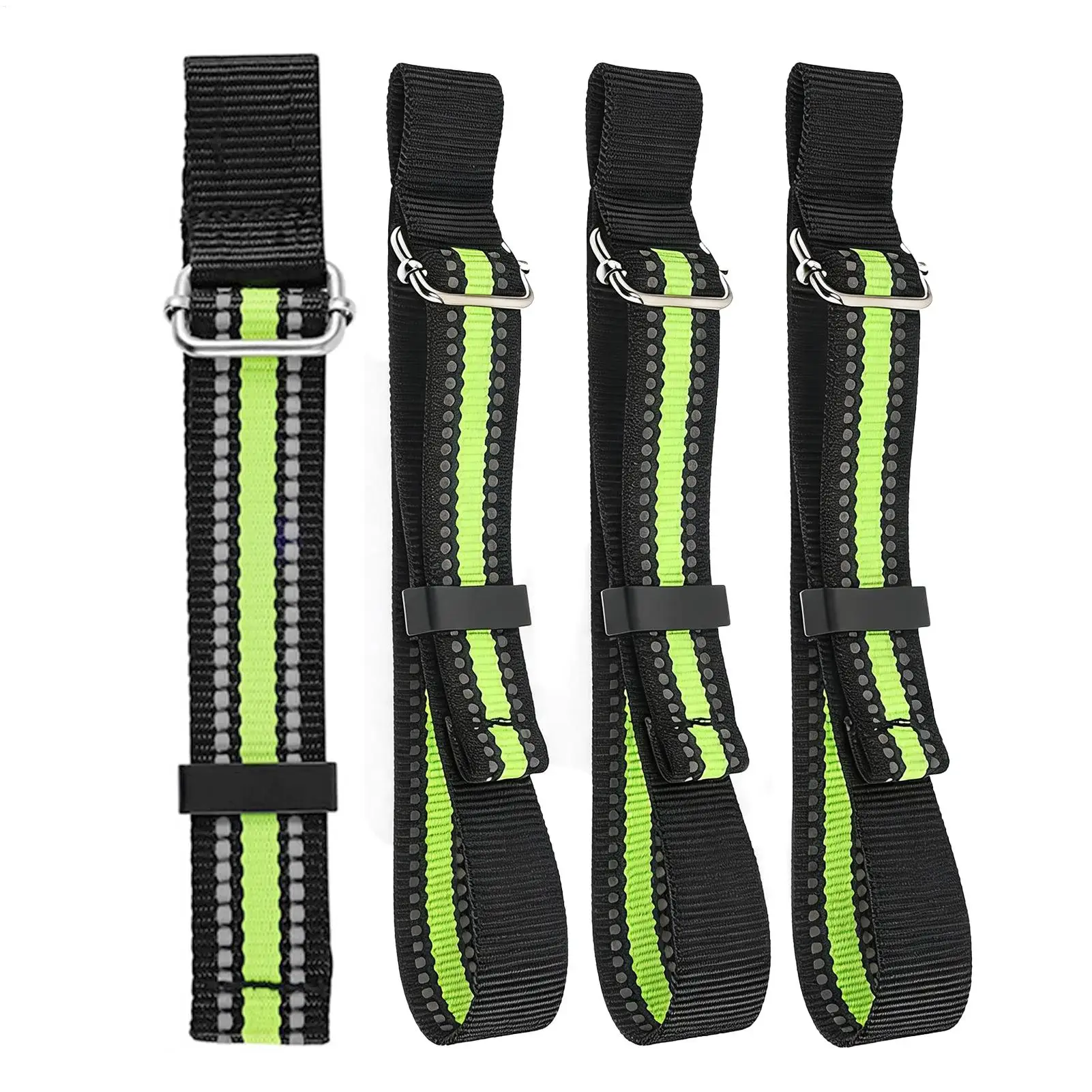 Skiing Brake Retainer Straps 4 Pieces Reflective Adjustable Strap Quick Release Snowboard Binding Brake Band For Easy Transport