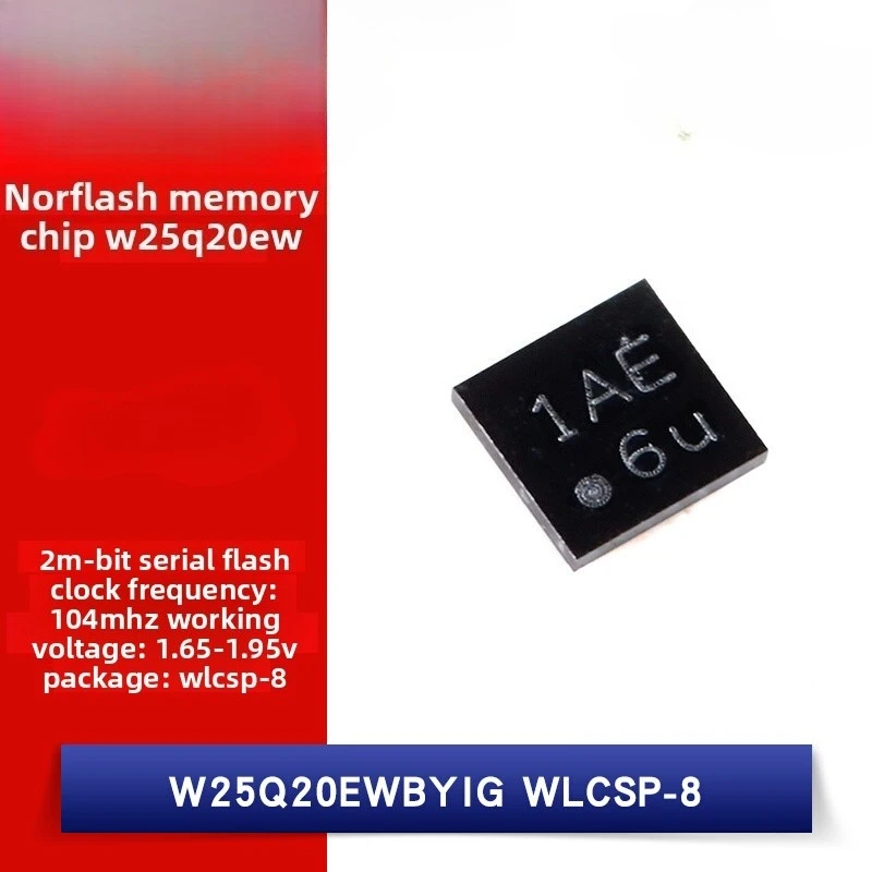 W25Q20EWBYIG 2Mbit NOR Flash Memory IC Chip 1.65V-1.95V WLCSP-8 Package