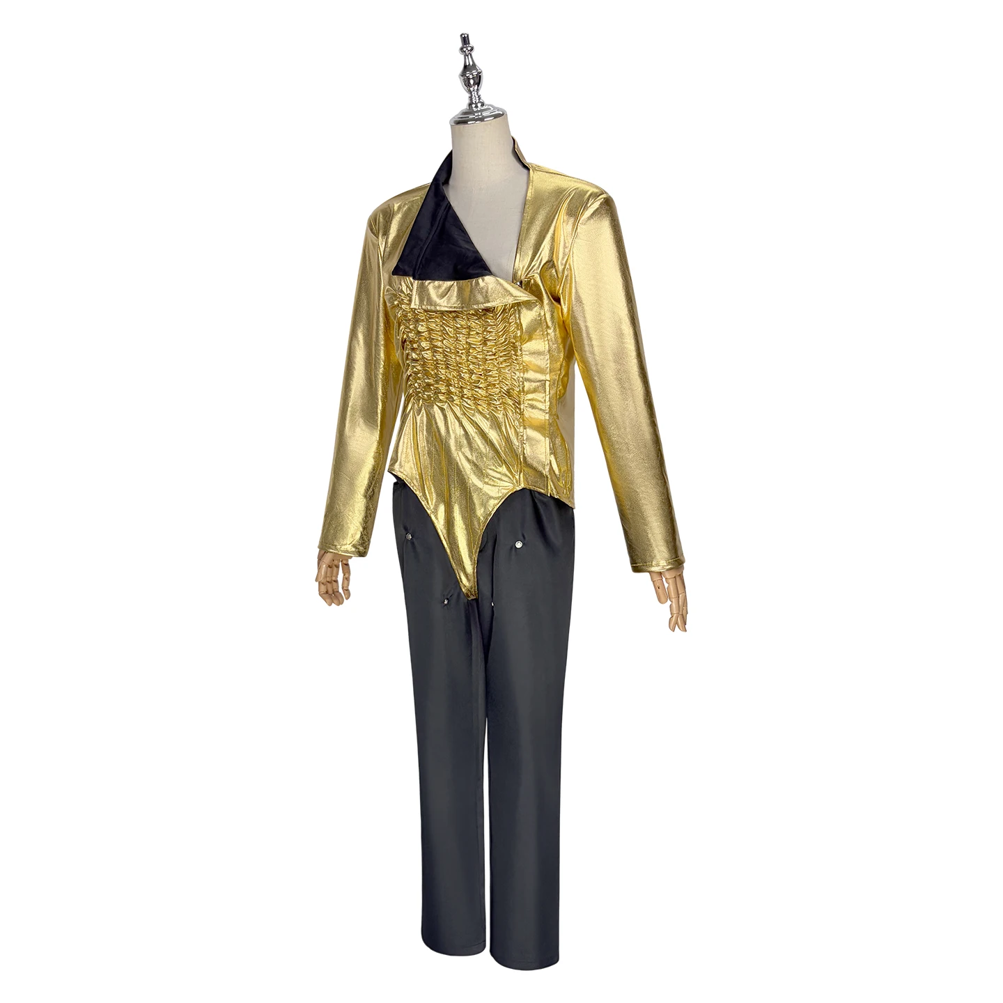Adult Michael Jackson Cosplay BAD Dangerous Jam Golden Bodysuit Costume Impersonator Dance Cover Party Outfit Jumpsuit Uniform view 3
