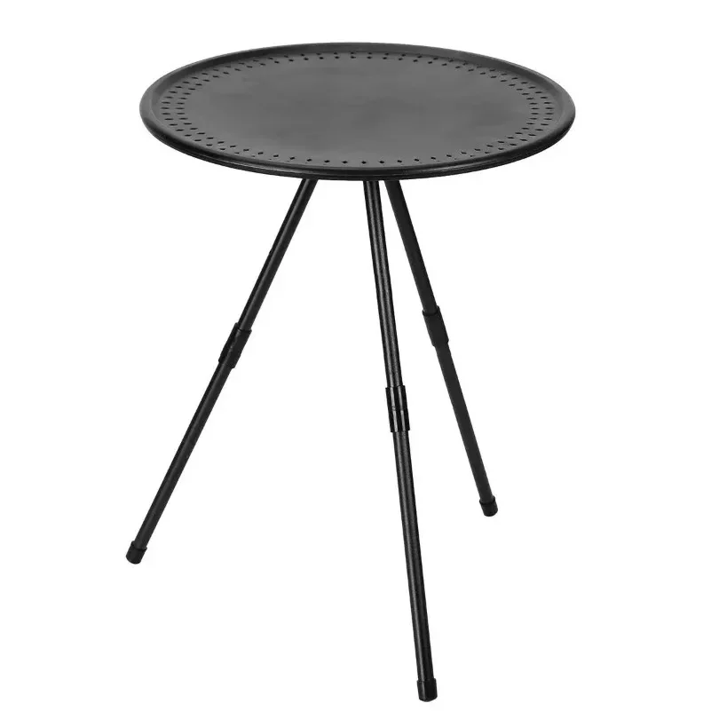 Outdoor Portable Ultra Light Folding Round Table, Triangular Support Adjustable Small Simple Tea Desk for Camping