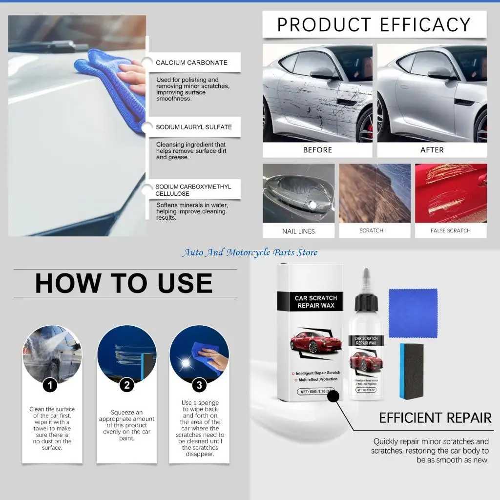 P9FD Easy Use Deep Scratch Repair Cream Car Scratch Remover Paste Suitable For Quick And Safe Car Paint Surfaces Restoration