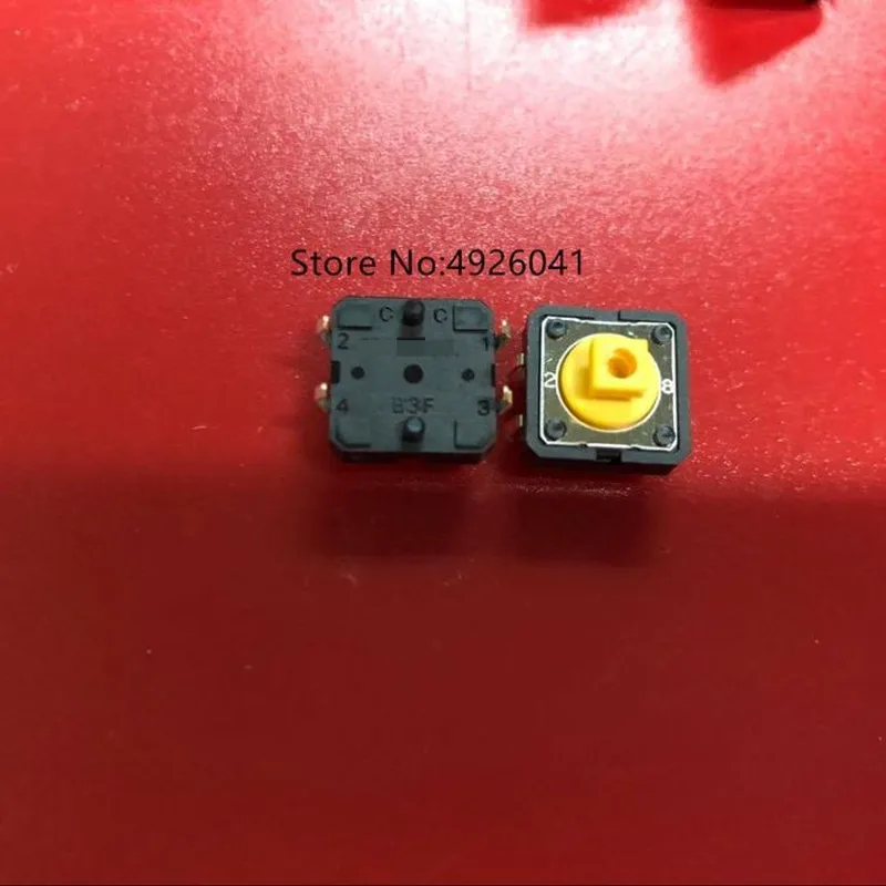 20PCS 100% Original  made in Japan B3F-4055 jog tact switch button 12*12*7.3m yellow square head 4 button