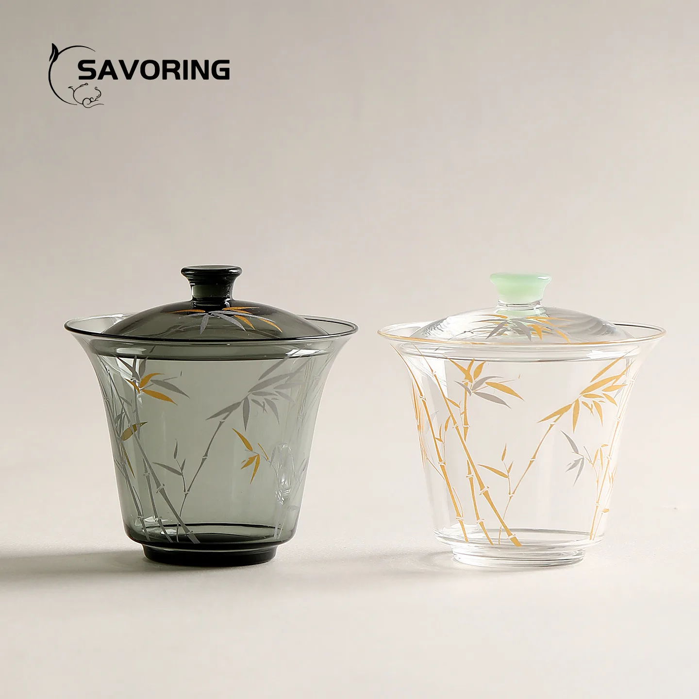 

Золото Серебро Бамбук Ercai Gaiwan 170 мл Термостойкие стеклянные чашки для чая Чаша для чая Dawan с крышкой Чашка для чая Пуэр Чашка для чая Кунг-фу Gai Wan