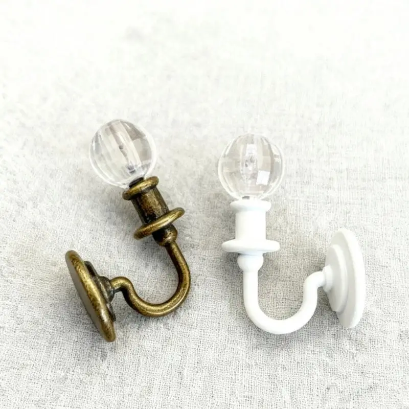 محاكاة مصغرة الكريستال الجدار ضوء نموذج تمثال ل 1/12 دمية ديكورات منزلية غرفة نوم المشهد عرض الملحقات A2UB