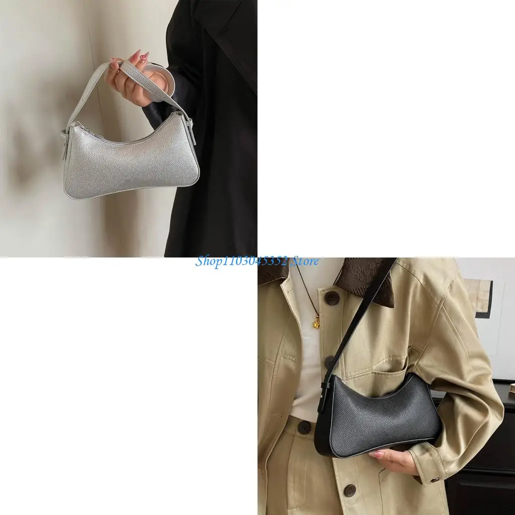 محفظة جلدية حقائب كتف صغيرة على شكل أهلة للنساء تحت الإبط حقائب يد هوبوس براثن عصرية مع حزام قابل للتعديل #1