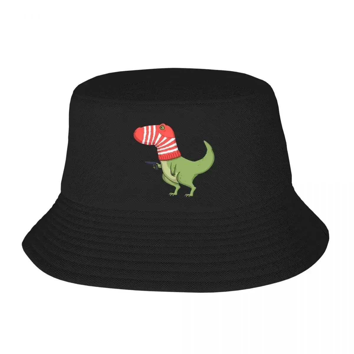 Dangerous Dinosaur Funny Dinosaur Design Bucket Hats Panama Hat Children Bob Hats Fisherman Hats Summer Beach Fishing Caps