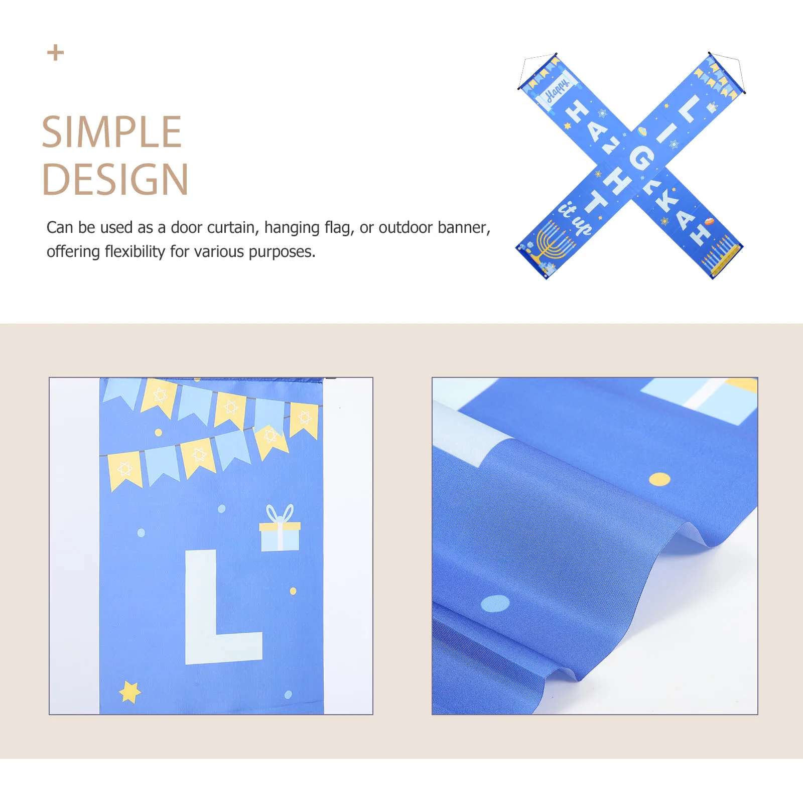 

1Pair Hanukkah Porch Hanging Flag Door Banner Outdoor Couplets Hanukkah Decor Festival Decoration Hannukah Decoration