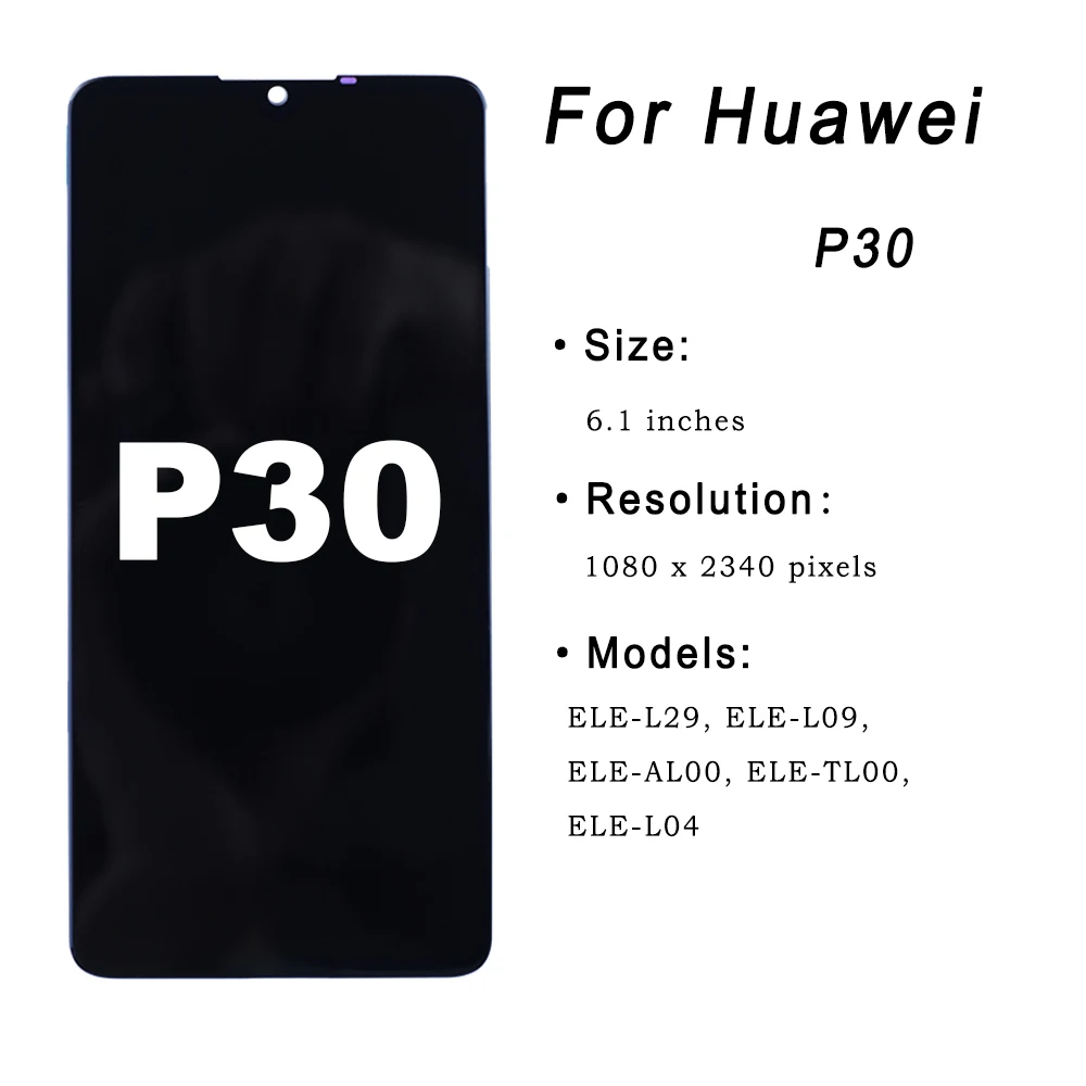 AMOLED for Huawei P30 ELE-L29 ELE-L09 Touch Display LCD Screen for