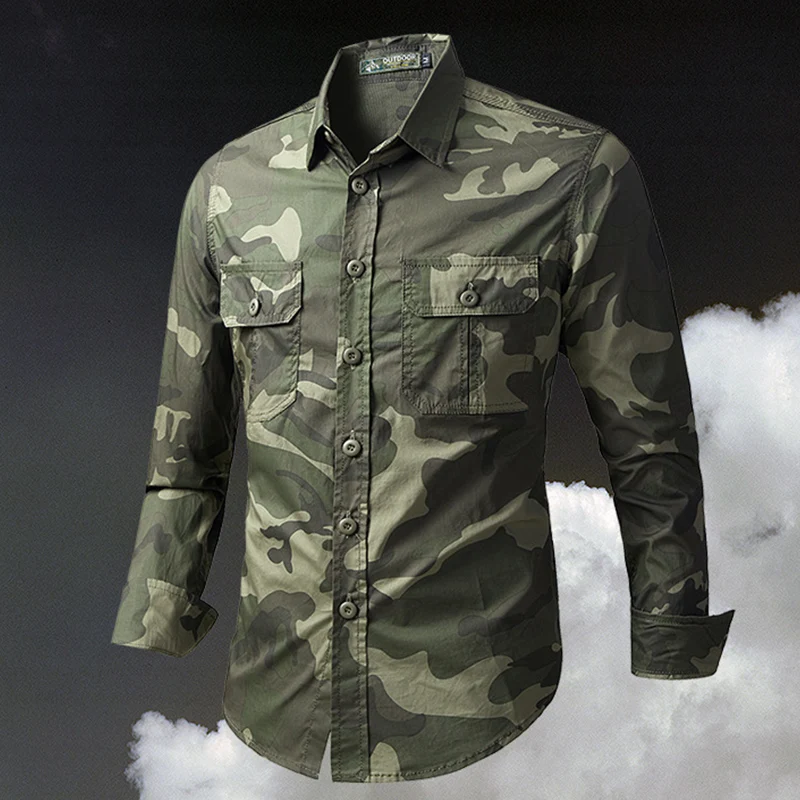 Tactical Hiking Shirts Men Long Sleeve Cargo Work Shirts Summer Outdoor Quick Dry Military Combat Hunting Fishing Shirt