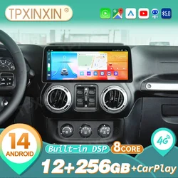 12.3 Inch Car Screen Android Auto For Jeep Wrangler 2011~2017 Car Radio Central Multimedia Video GPS Navigation Wireless Carplay