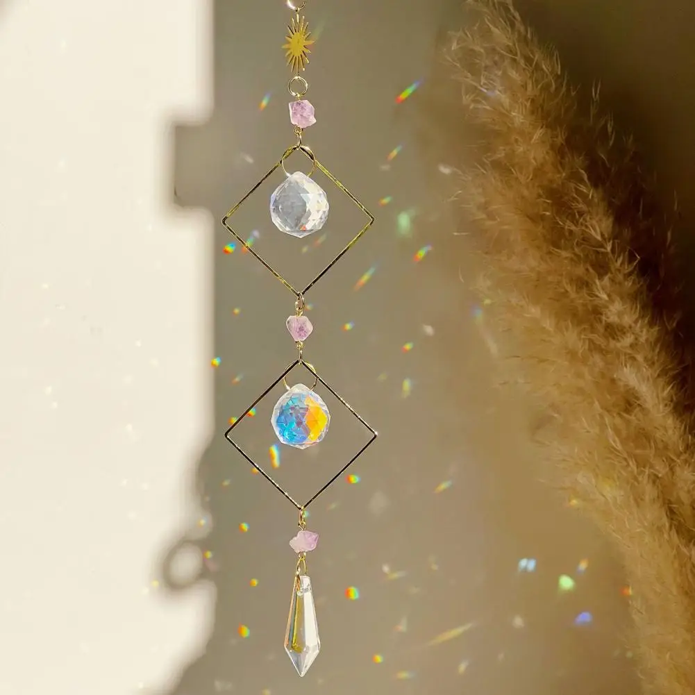 นวนิยาย Sun Catcher เครื่องประดับที่มีสีสัน Faux Sun Catcher แขวนสําหรับ Window Garden Home Decor Rainbow Prism Suncatcher สําหรับงานแต่งงาน