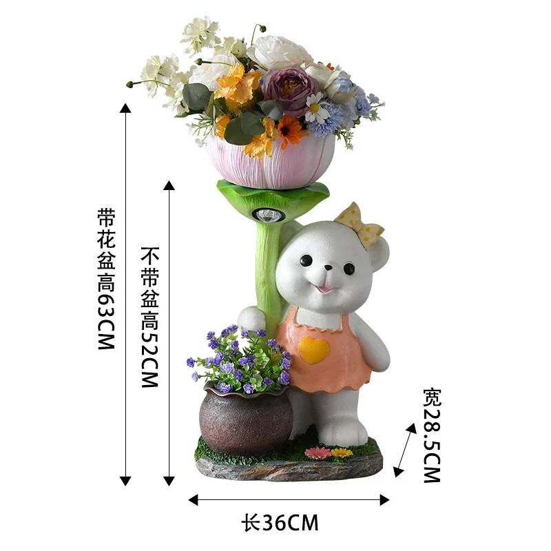 

Outdoor yard decoration ornament sculpture bear flower pot garden balcony landscaping arrangement