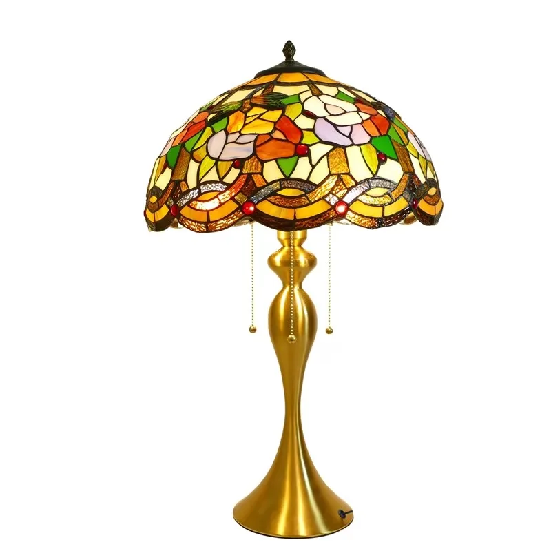 

Style Beautiful Wave Dragonfly, Flower Style, Lamp Stained Glass Lamp, Bedroom Living Room Desk Lamp