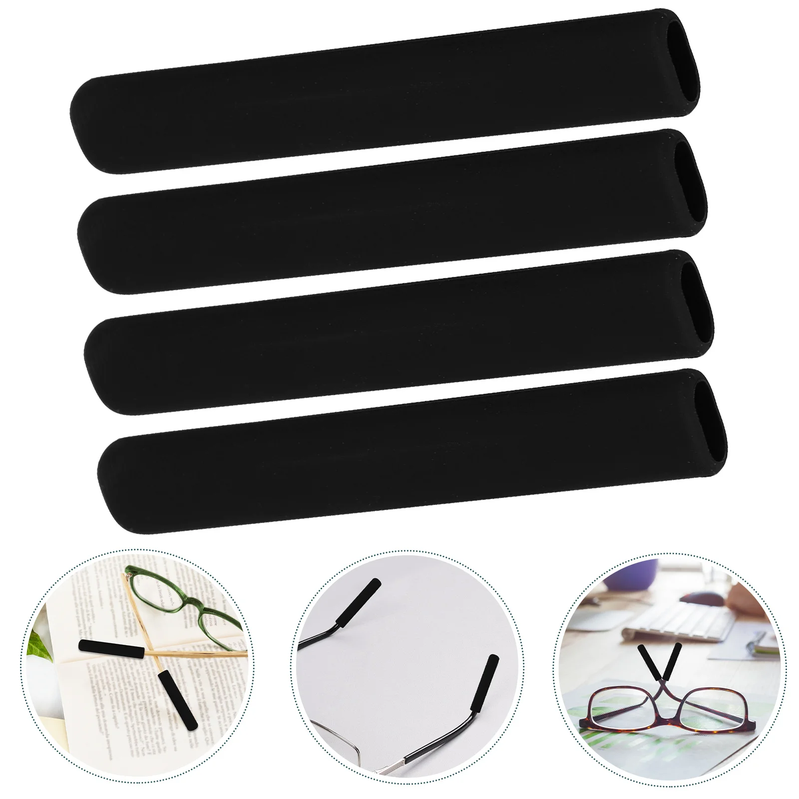 

2Pairs Glasses Silicone Ear Grips Non-Slip Eyeglass Holders for Active Lifestyle Sweat Resistant Retainers for Sports Daily Use