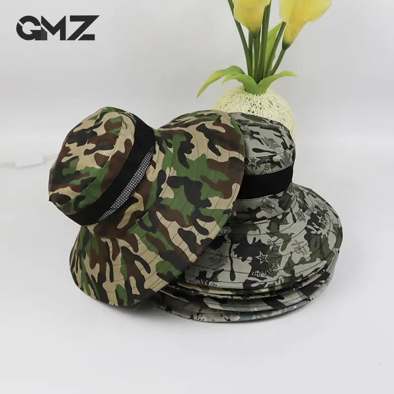 Summer Sunproof Breathable Hat Tactical Camouflage Bucket Hats Men Women Camping, Fishing, Hiking, Military Exercise Cap