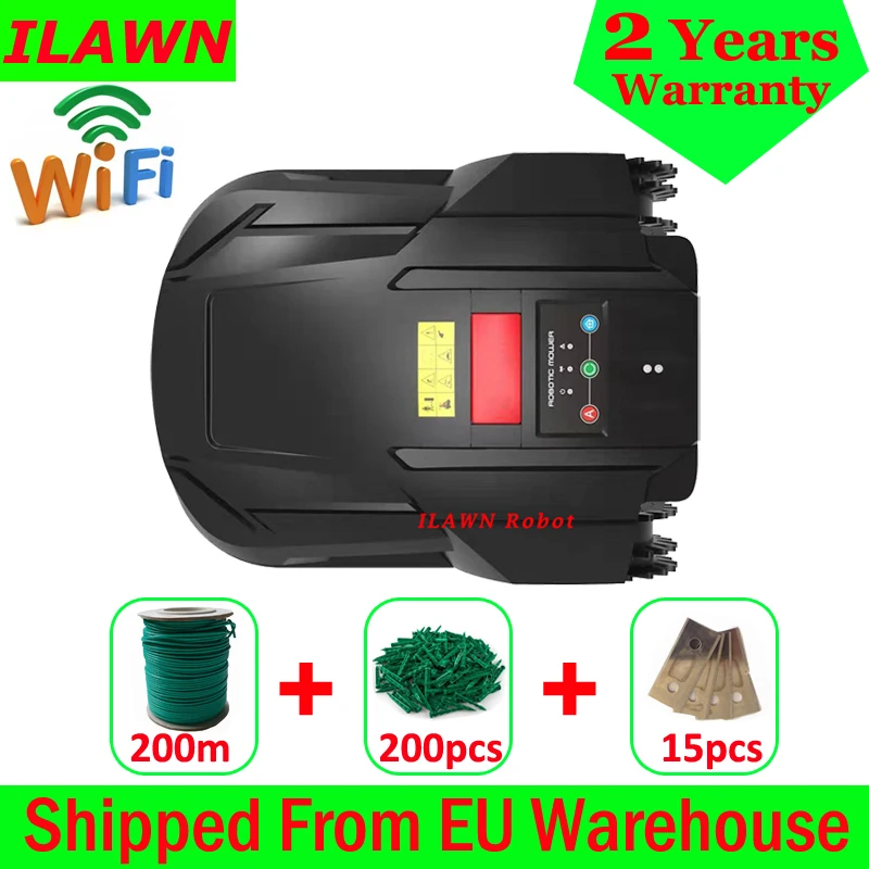 

The Cheapest WiFi App Control Robot Auto lawn mower Grass Trimmer H750T with 200m Wire+200pcs Pegs+15pcs Blades