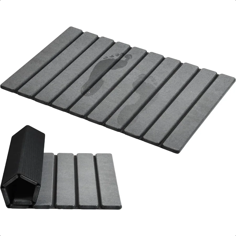 

Складной каменный коврик для ванной, впитывающий коврик Diatoeous Earth Mats, нескользящий, 23,6 x 15,5 дюймов, быстросохнущий коврик, компактный и простой в хранении B