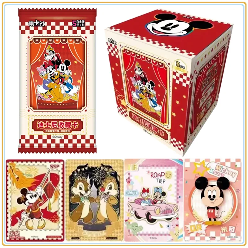 New Disney Card Colorful Holiday SEC Brilliant Gold Card Mickey Mouse Donald Duck Goofy Rare Character Collectible Cards Gifts