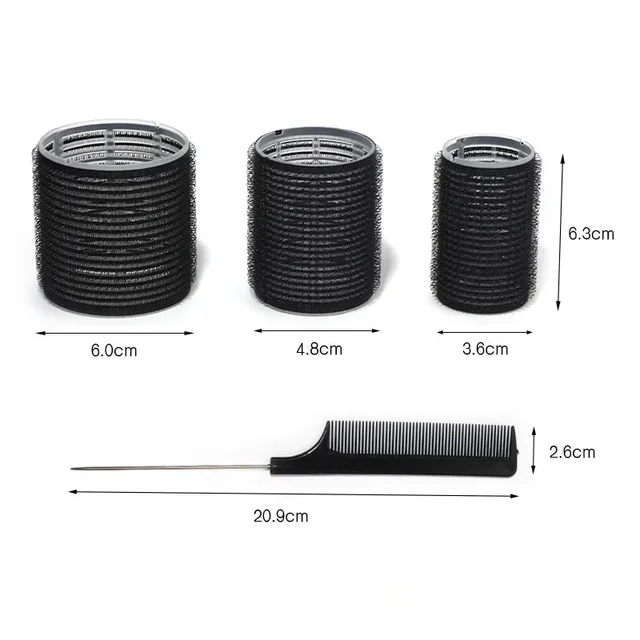28pcs/Set Hair Roller Sets 18pcs Plastic Self Grip Hair Curlers 3 Sizes Hair Rollers 10pcs Metal Clips DIY Hairdressing Tools 4