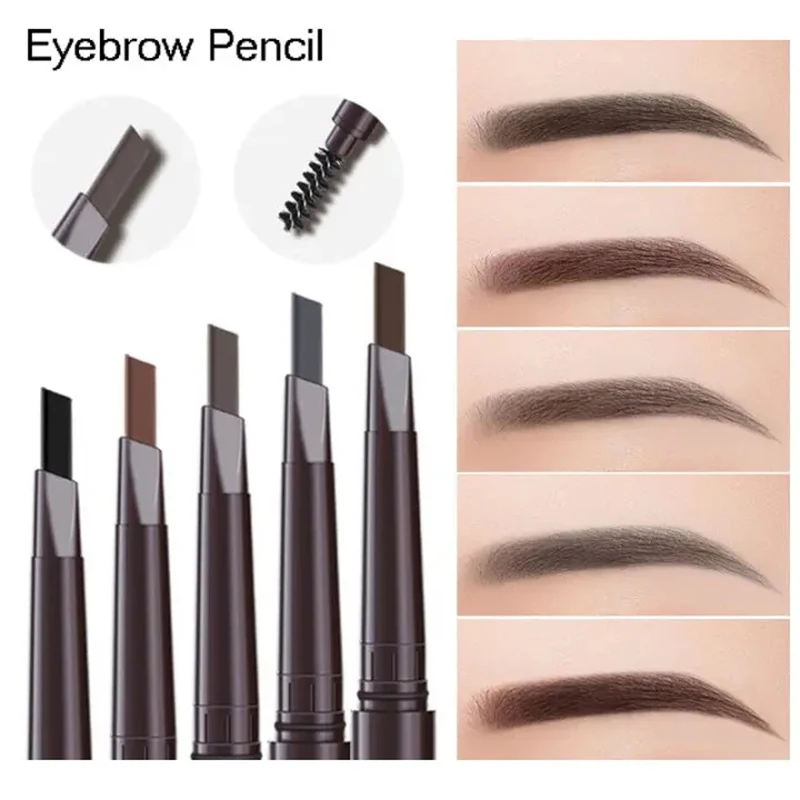 5 Color Double Ended Eyebrow Pencil Waterproof Make Up Long Lasting No Blooming Rotatable Triangle Eye Brow Tattoo Pen Makeup