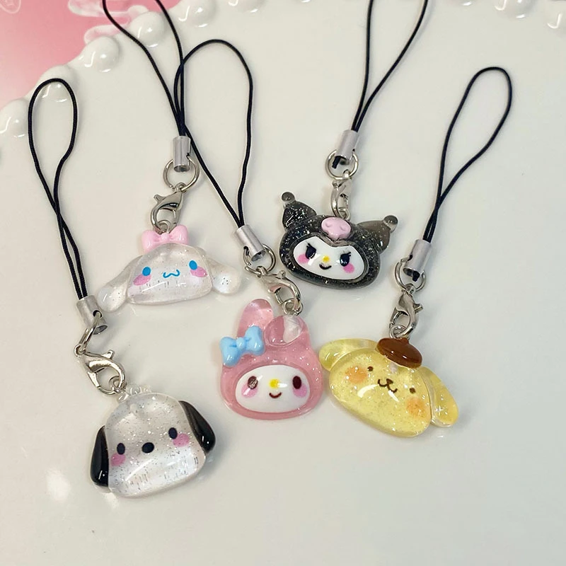 Sanrio Anime My Melody Bag Keychain Cartoon Cinnamonroll Hello Kitty Cute Phone Pendant Girly Items Pendant Rope Decoration