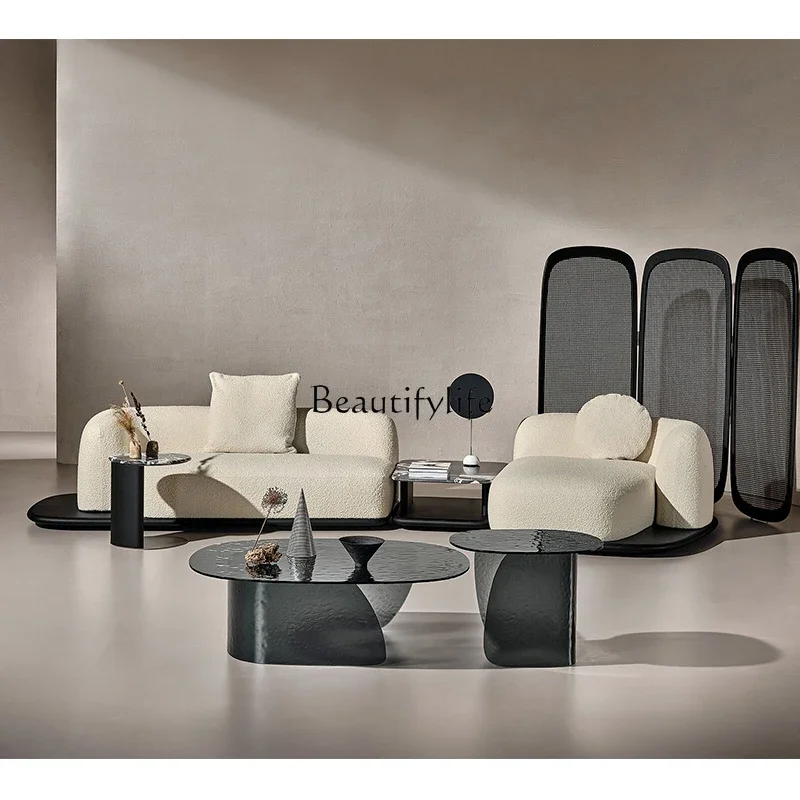 

yj19 Wabi-Sabi Style Vintage Irregular Shape Creative Glass Craft Colorful Coffee Table