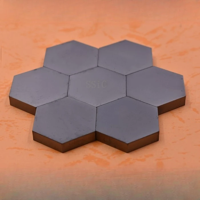 

Boron carbide ceramic chip b4c ceramic plates 50x50x8mm 30x30x8mm hexagon industrial abrasive sheet