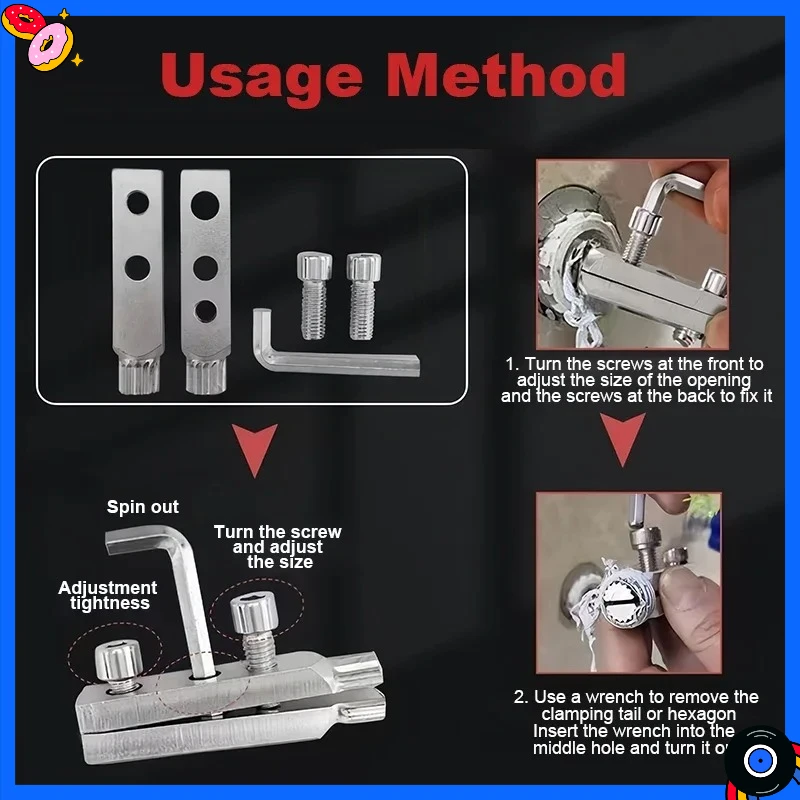 

Broken wire extractor Threading Tools Tap Screw Remover Water-tap Angle Valve Repair for 4/6 Points Bolt Extractor Plumbing tool