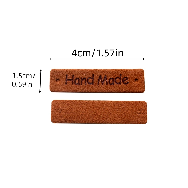 20 Stück/Lot PU-Leder Handgemachte Etiketten Bunte Nähetiketten für DIY-Bastelarbeiten Taschen Handarbeiten Dekoration Hüte Taschen Kleidungszubehör – Detail 1