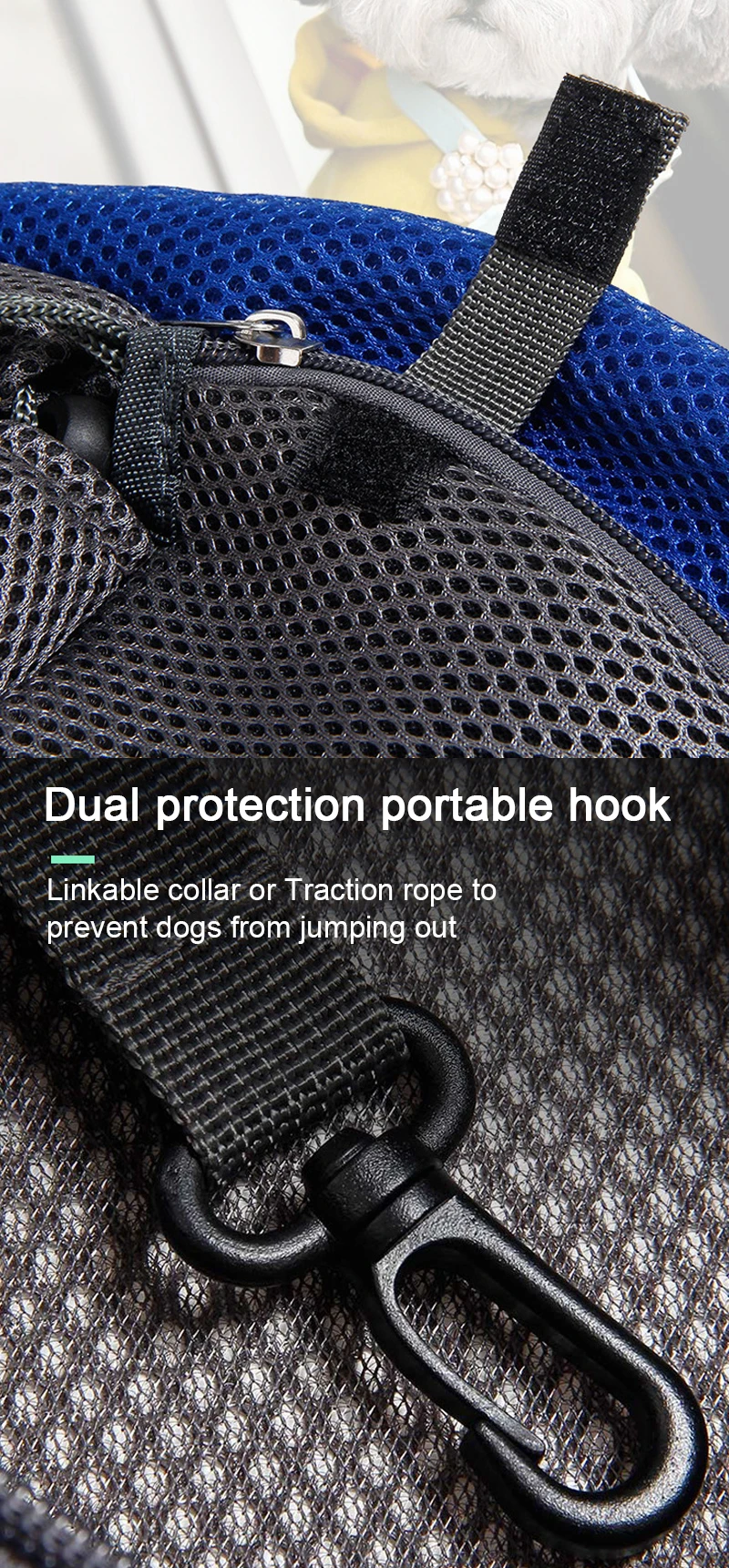 Haustier-Tragetasche für Katzen und Hunde, Reise-Rucksack, Schultertasche mit Netzstoff, Tragetasche für Haustiere, Umhängetasche – Detail 2
