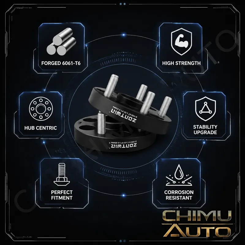 【CHIMU AUTO】 for Toyota Sienna Highlander Crown Forged Wheel Spacer Adapter 5x114.3 60.1mm Hubcentric 6061-T6