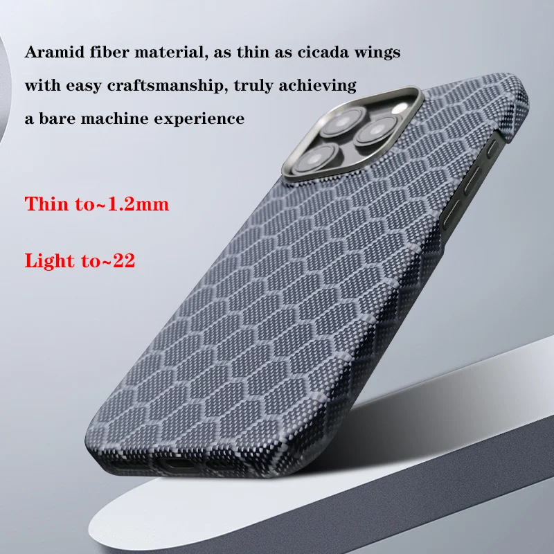 For Magnetic Case For iPhone 13 14 15 16 Pro Max Kevlar Carbon Fiber Ultra Thin for iPhone 16/16Pro MagSafe Protective Cover