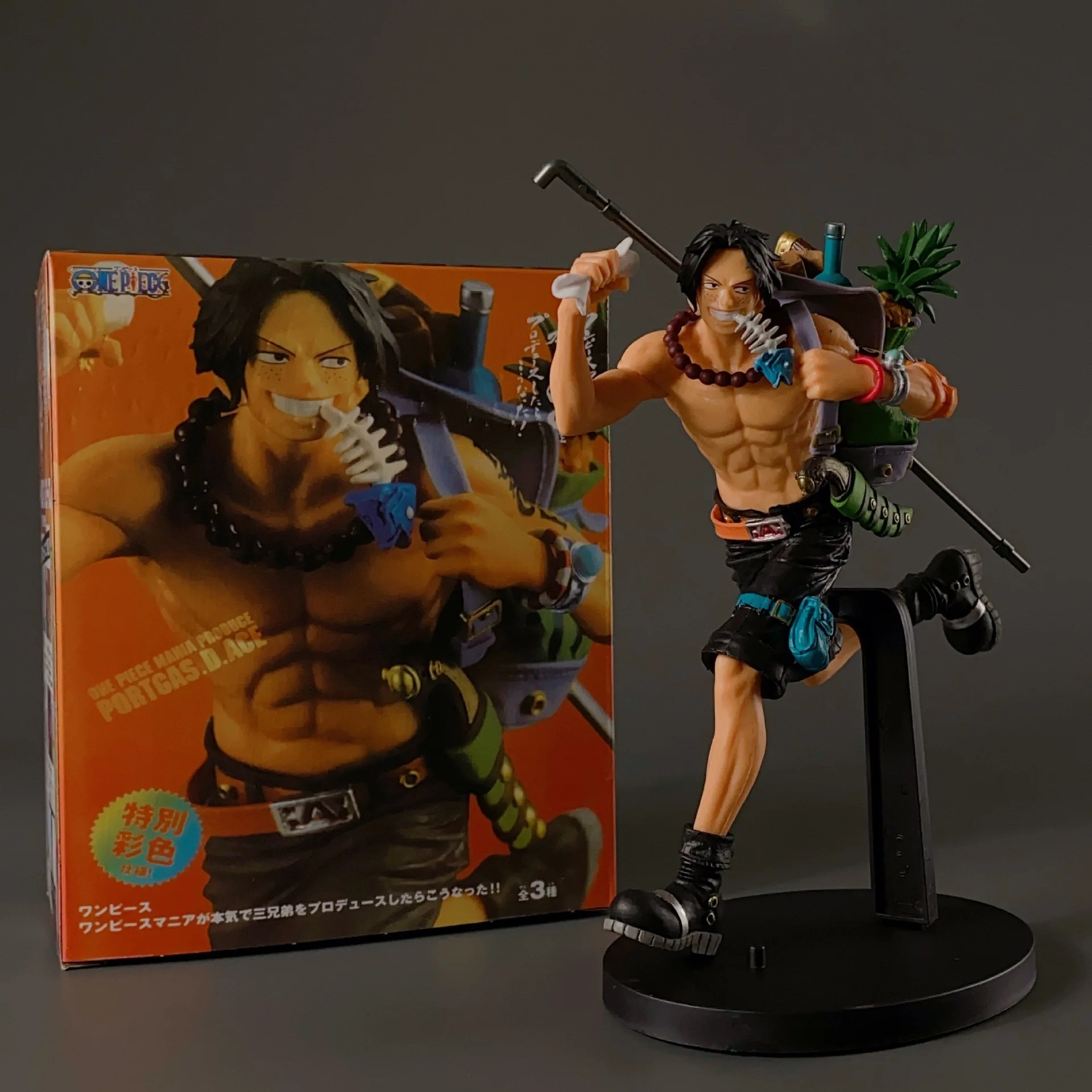 18CM Portgas·D· Ace Figur Anime ONE PIECE Three Brothers Run Desktop Golf Modell Spielzeug Geschenk Kunstwerk Sammlung Ornamente PVC