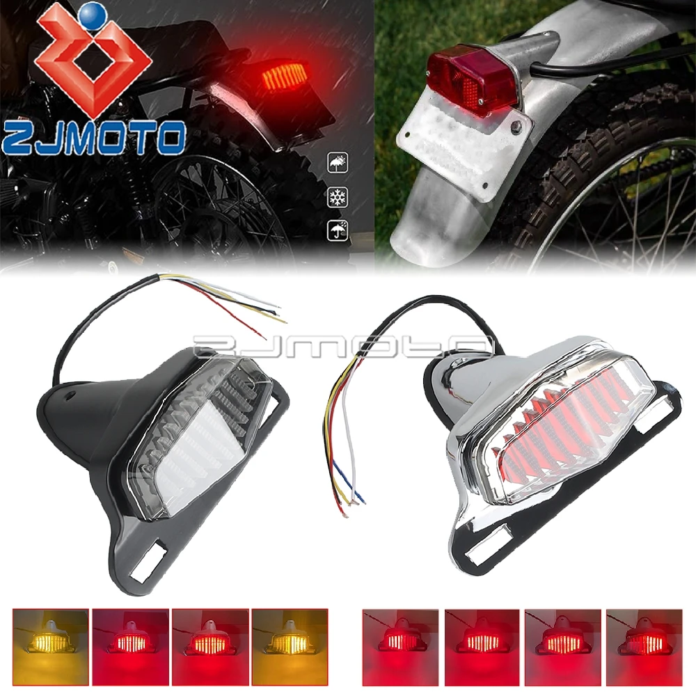 Classic Vintage Motorcycle Lucas Style LED Tail Brake Light For Harley Honda Yamaha Suzuki Kawasaki Bonneville Scrambler Custom