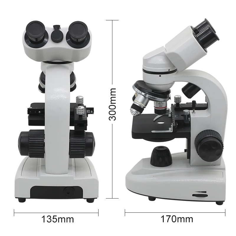 40X-1600X Binocular Biological Microscope with 360 degree Rotatable Head Optical Illuminated Microscope for Student Experiment