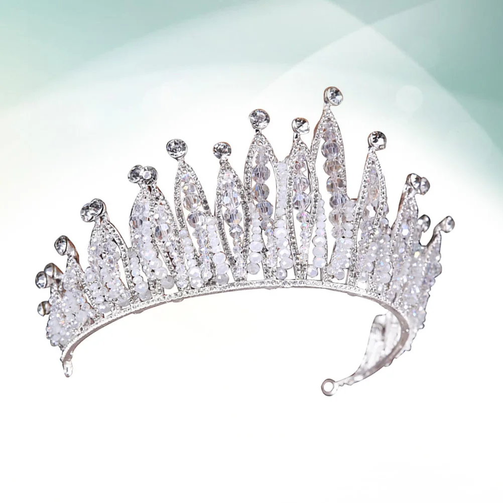 

Diamond Crown Bridal Headband White Premium Durable Fashion Hairband for Wedding Holiday Anniversary Beach Party