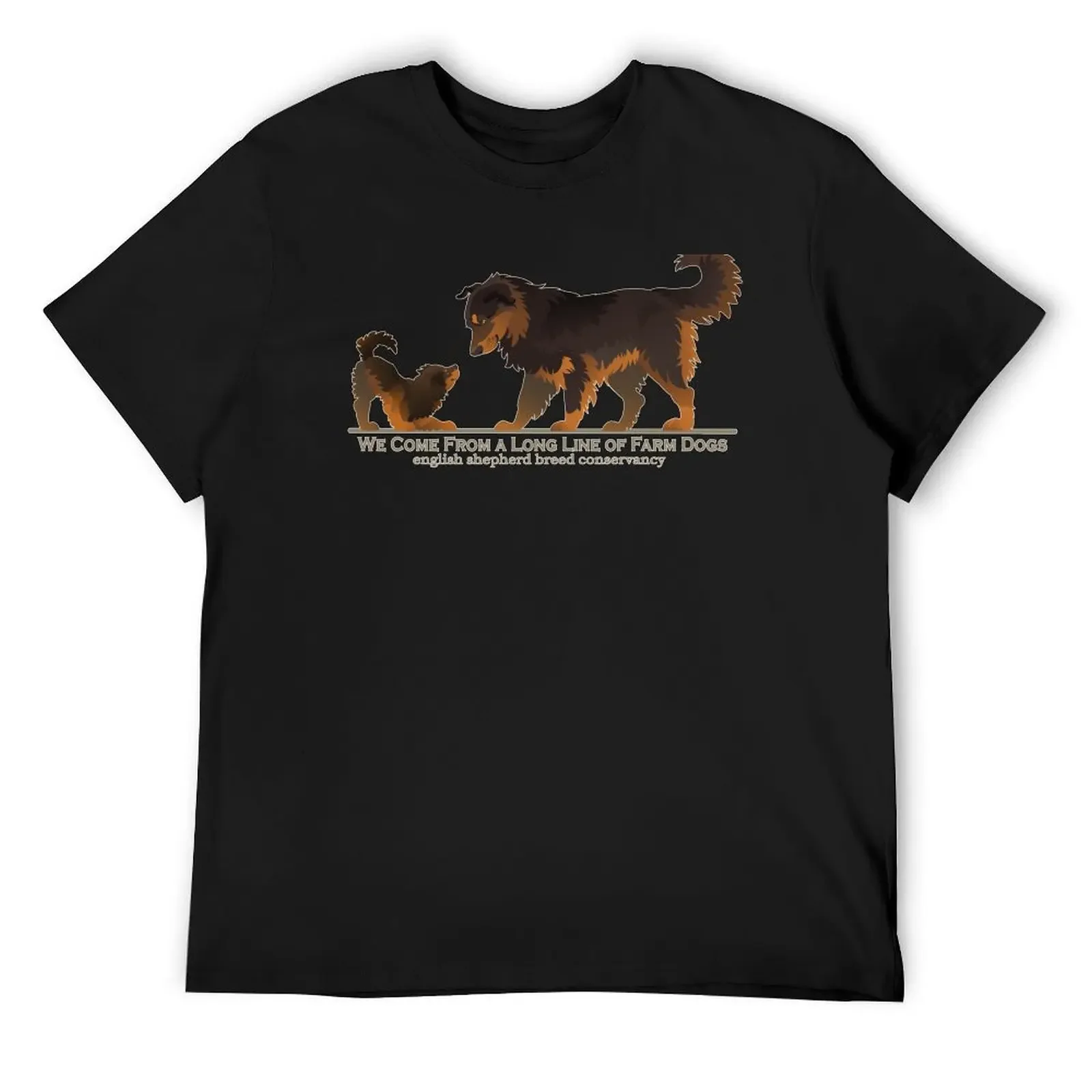 English Shepherd- Dam and Puppy- Black and Tan T-Shirt vintage graphic tee cheap stuff customizeds black t-shirts for men