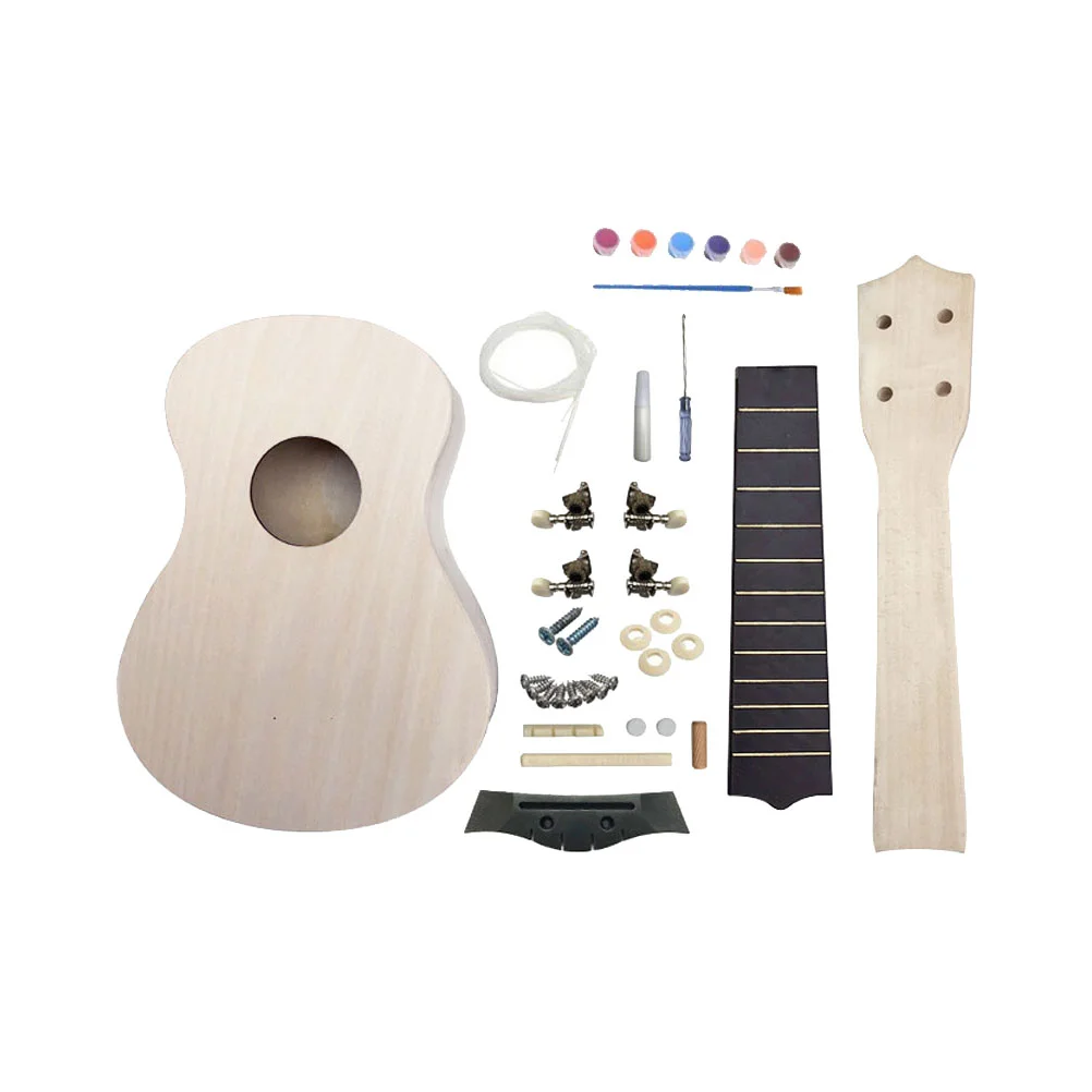 

Painted Wooden Child Guitars Paintable Ukulele Kit Building Kits Bamboo Childrens Self-painting