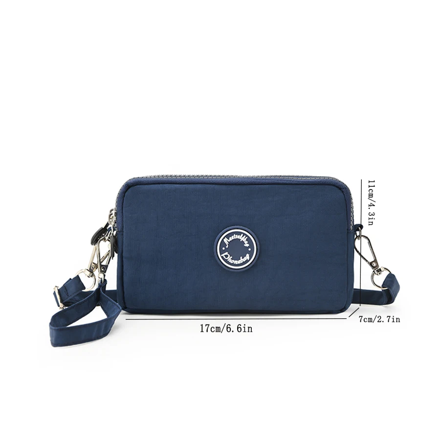 New three-layer crossbody phone bag, large capacity long purse, hand-held small wallet