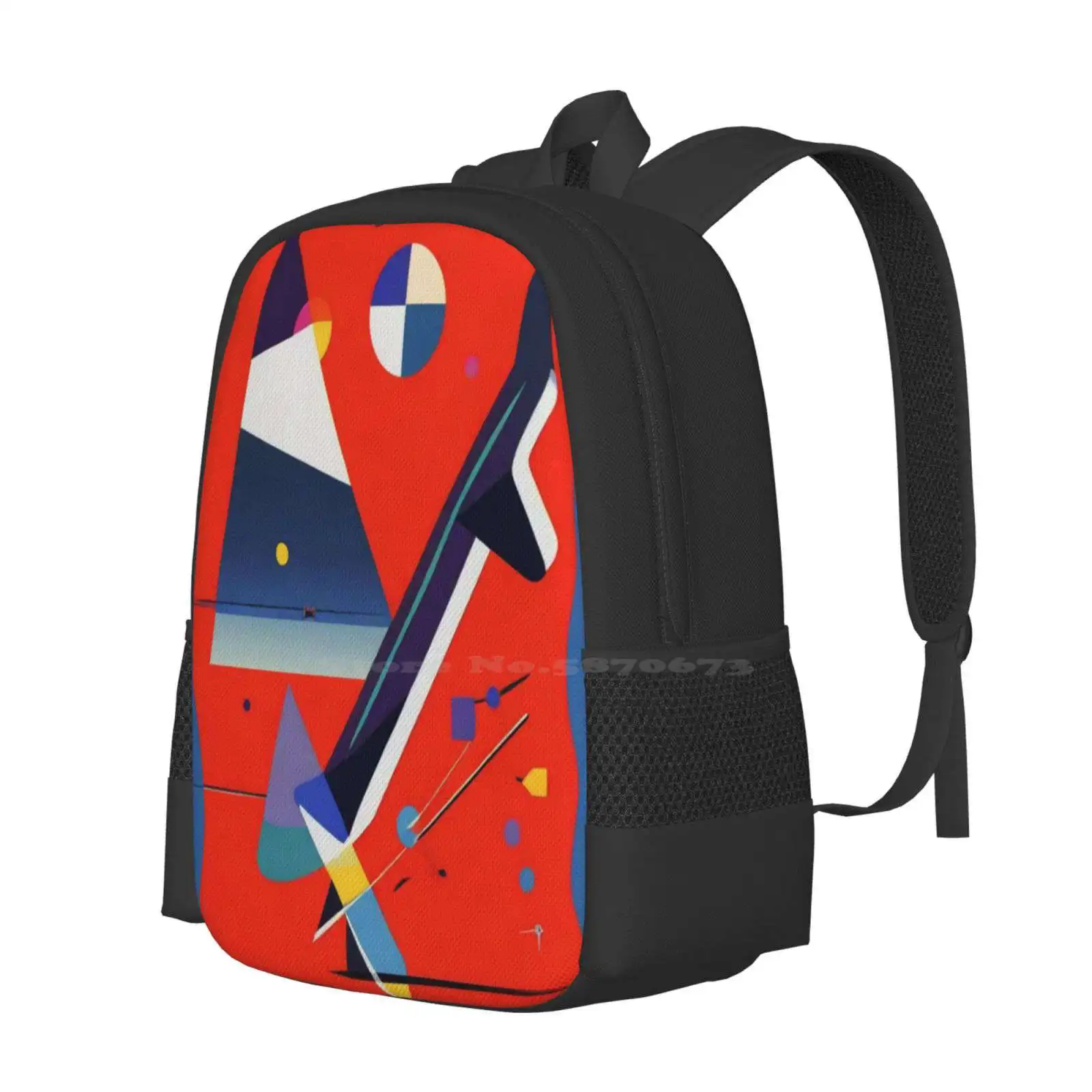 Wassily Kandinsky-Sac à Dos d'École à la Mode, Sacoche Géométrique Abstraite, Couleurs Vibrantes, Symétrie, Division Audacieuse Organique, Offre Spéciale