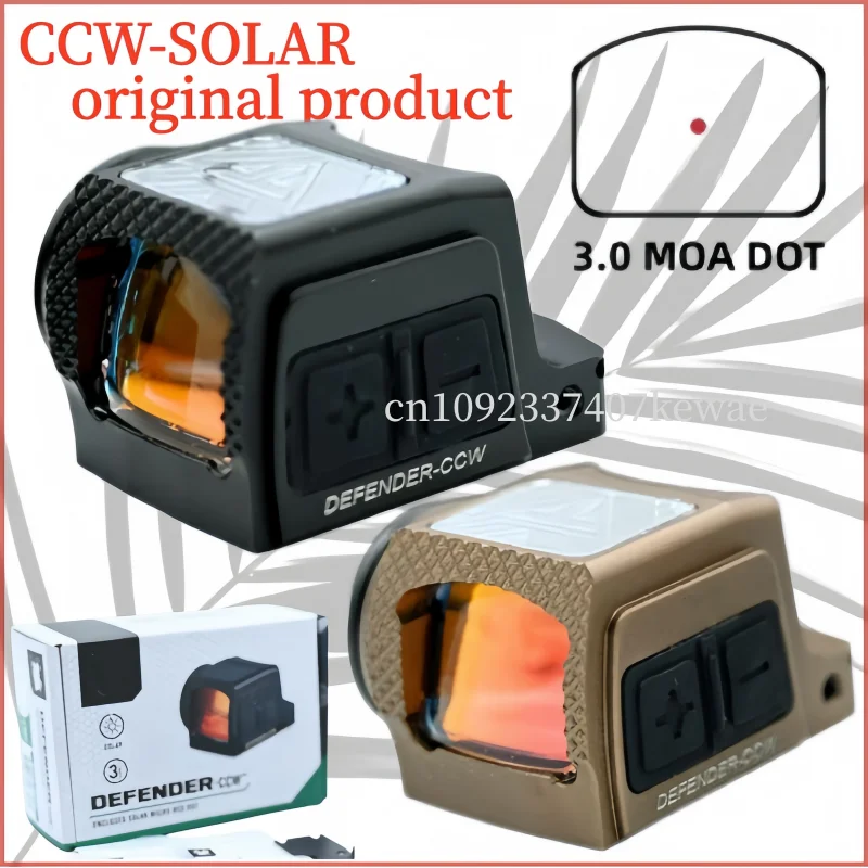 

*VTX Defender-CCW Enclosed Solar Red Dot Sight 3 MOA Dot Pistol Handgun Compact Optics Shield RMSc Footprint w/Picatinny Mount