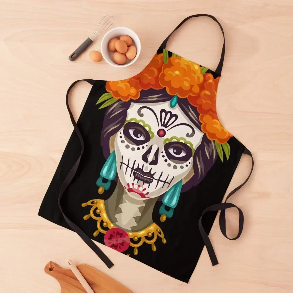 

Dia de los muertos,day of the dead 2021 Apron Goods For Home And Kitchen Kitchen Apras Man Women Kitchen Dress Apron