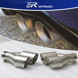 Exhaust Racing Dual Exhaust Tips Car Universal Matte Stainless Titanium alloy color Double Exit Exhaust Pipes Muffler Tailpipe