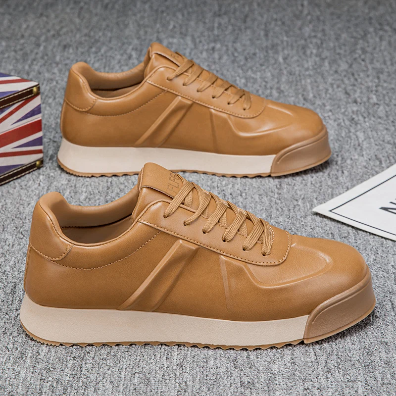 

Мужская обувь осенью и зимой, с противоскользящей кожаной поверхностью и толстой подошвой, подходит для повседневного спорта, работы, вождения и