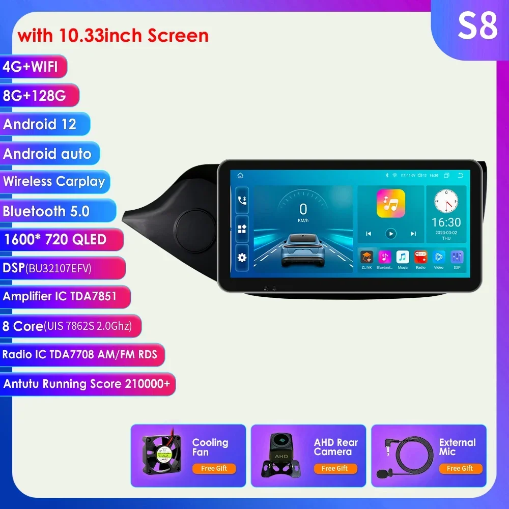 Hizpo 10.33 "Autoradio Multimedia Speler voor Kia Ceed Cee'd 2 JD 2012-2016 Android 13 Draadloze Carplay Navi GPS Stereo Head Unit