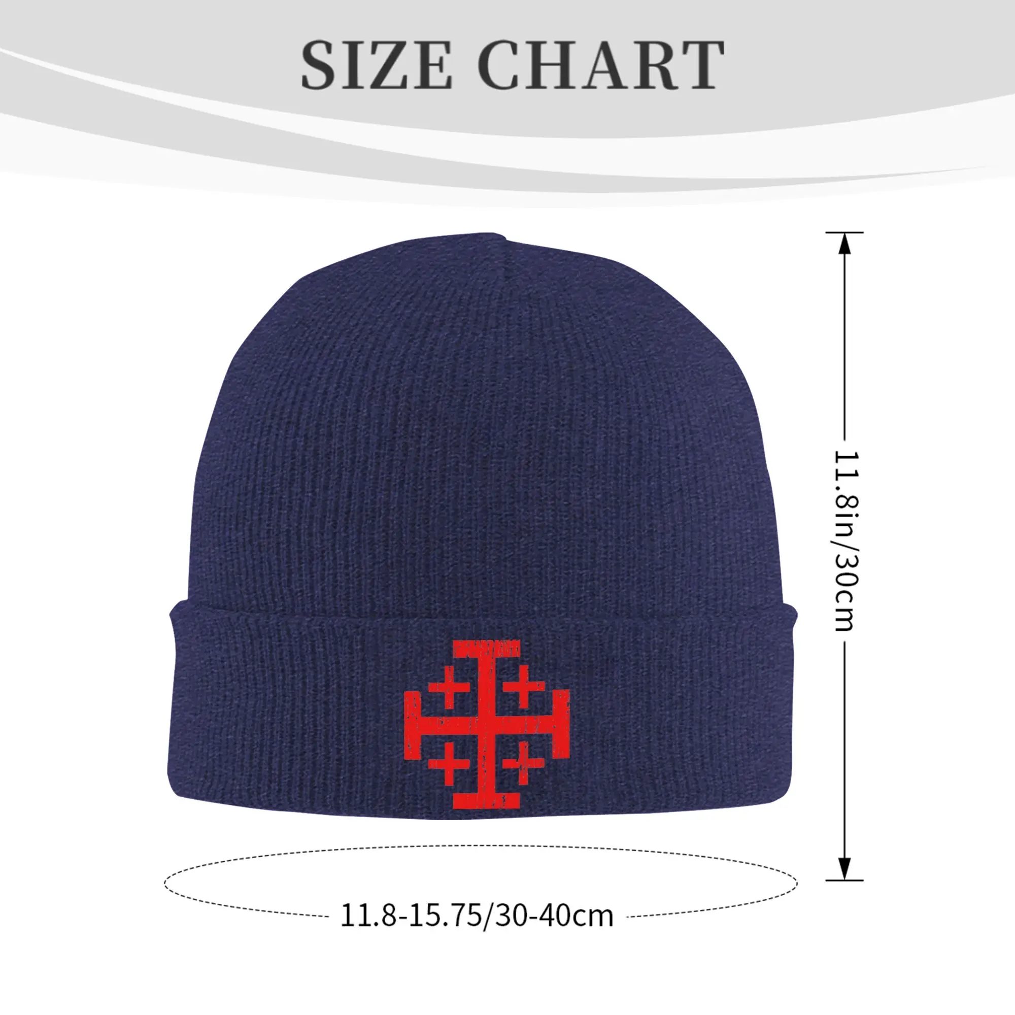 Knights Templar Jerusalem Cross Hat Autumn Winter Beanies Warm Crusader Chivalry Holy Land Orthodox Templars Caps Acrylic Bonnet