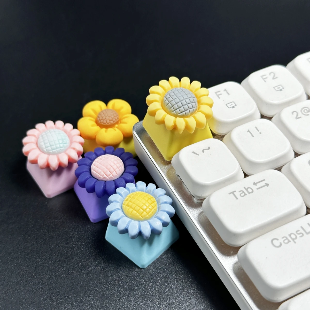Sun Flower Keycaps Cartoon Universal Cross Axis Mechanical Keyboard Keycaps Couple Keycaps